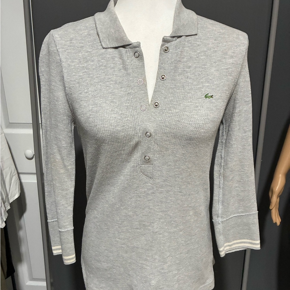 Lacoste Women's Gray Polo Top